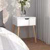 Nočný stolík lesklý biely 40x40x56 cm drevotrieska