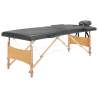 Masážny stôl s 2 zónami, drevený rám, antracitový 186x68 cm