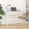 Písací stôl so zásuvkami biely 100x50x78 cm masívna borovica
