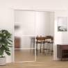 Posuvné dvere nepriehľadné ESG sklo a hliník 90x205 cm biele