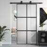 Posuvné dvere čierne 102,5x205 cm tvrdené sklo a hliník