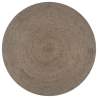 Ručne vyrobený koberec sivý 90 cm jutový okrúhly