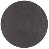 Ručne vyrobený koberec tmavosivý 90 cm jutový okrúhly